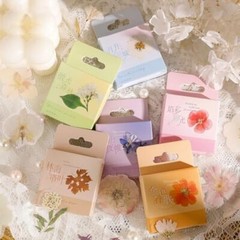 Pressed Flower Stickers Set, 270PCS Dried Flowers Waterproof Flower Language