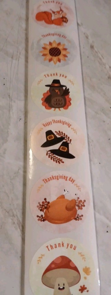 21 (1 Yard) THANKSGIVING ENVELOPE SEALS STICKERS 1.5″