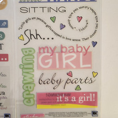 NEW Lot 2 Sheets Stickers BABY GIRL Phrase Cafe Words Phrases Quotes -G