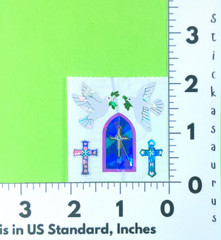 Vintage Sandylion Prismatic Doves Crosses & Stained Glass Sticker Mod Sheet