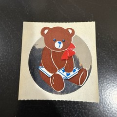 Vintage 80’s SMALL WORLD GREETINGS Teddy Bear Foil Mylar Sticker – Rare 1984