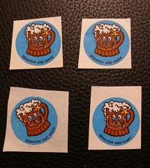 4 Vintage 80s matte CTP Scratch & Sniff Papa ROOT BEER Float stickers