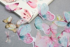 Butterfly sticker | butterflies nature pink blue insect themed PET plastic