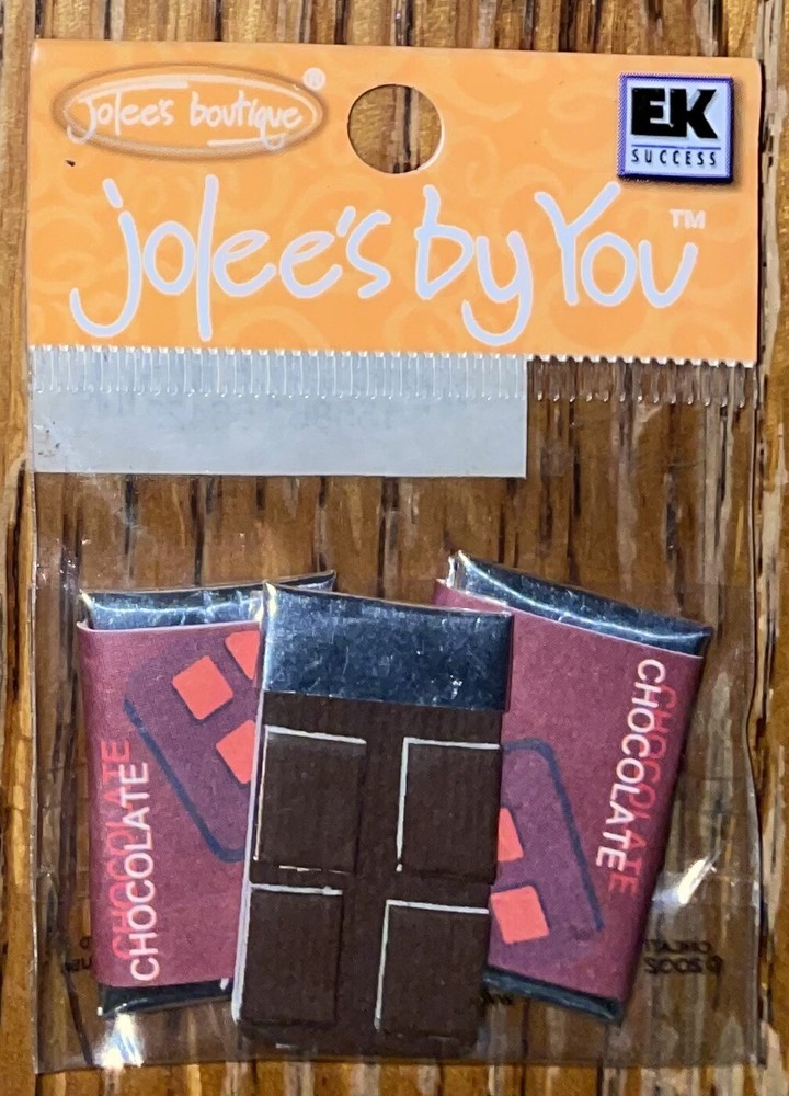 RARE Jolees Mini Chocolate Bars Candy Sweet Treats Snack 4×2” Non-Adhesive 3D