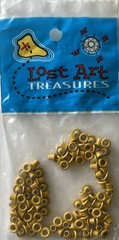 MUSTARD 1/8” ROUND METAL EYELETS(100pc)Lost Art Treasures •Fall•Autumn•Holes•