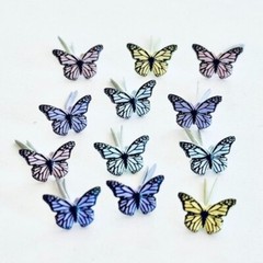 MINI BUTTERFLY SCRAPBOOKING DECORATIVE BRADS EYELET OUTLET 8 PCS 4 COLORS