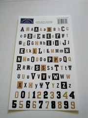 Scrapbooking Crafts KF Stickers Collegiate Alphabet Black Brown White Reverse