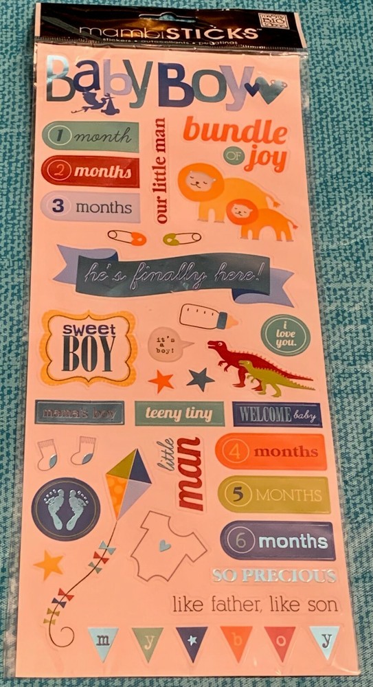 MambiSticks scrapbooking Baby Boy stickers «Bundle of Joy» (33 pcs) NEW!