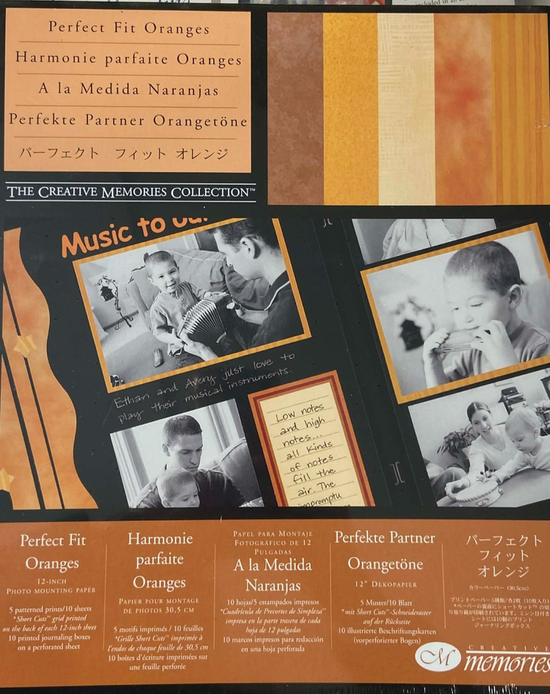 CM013 – CREATIVE MEMORIES PHOTO MOUNTING PAPER – PERFECT FIT ORANGES – 12×12