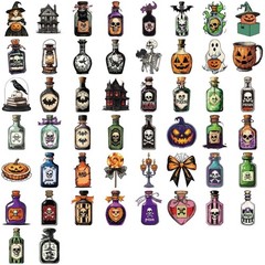 Halloween Party Motivational Stickers Tear Resistant PVC For Journals Planners