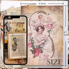 200 Sheets of Vintage Scrapbook Paper, Journaling Scrapbooking Supplies Craft De