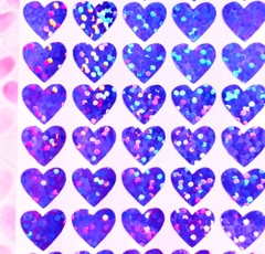 Holographic Sparkle Heart Stickers!~ 0.25 to 4 in ~ 13 Colors ~ Cards & Crafts!