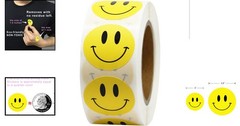 500 Yellow Happy Face Stickers – Perfect for Parties, Rewards & Crafts