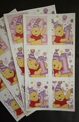 Winnie the Pooh stickers Baby 1st Birthday Adorable 4 Sheets Cheap Fast Shipping