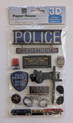 Police Department Officer Hero 3D Scrapbooking Stickers By Paper House