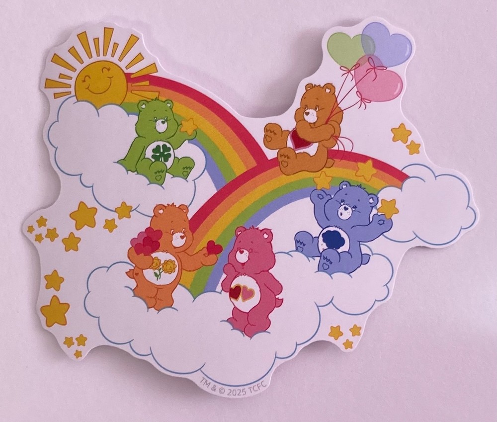 Large Care Bears Rainbows Sticker 4″x3″ Matte ~ Junk Journal Supplies Scrapbook
