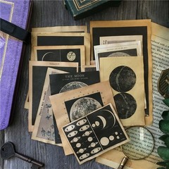 Coffee Stained moon themed ephemera pack coffee stain theme nature moon planet n
