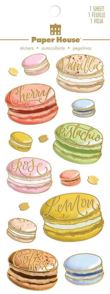 Macarons French Cookie Gold Foil Stickers Planner Supply Crafts Scrapbook