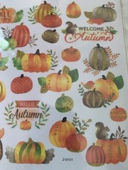 AUTUMN PUMPKINS STICKERS GLITTER PUMPKINS WELCOME AUTUMN PUMPKINS GLITTER 24PCS