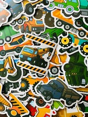50 Cute Toddler Kid Stickers/Construction Farm Pickup Trucks For Kids Stickers
