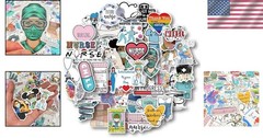 50 Pcs Cartoon Nurse Stickers – Waterproof Vinyl Decals for Smooth Surfaces