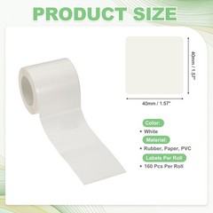 320 Pcs Thermal Sticker Paper, 1.6×1.6″ Square Thermal Printer Label, White