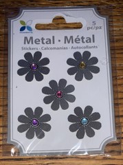 Lot Of 2 Scrapbook Interiors & Momenta Square Top Pink Nails ~Metal Flowers Gems