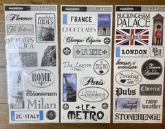 Creative Imagination Rome France London Danelle Johnson Epoxy Stickers Scrapbook