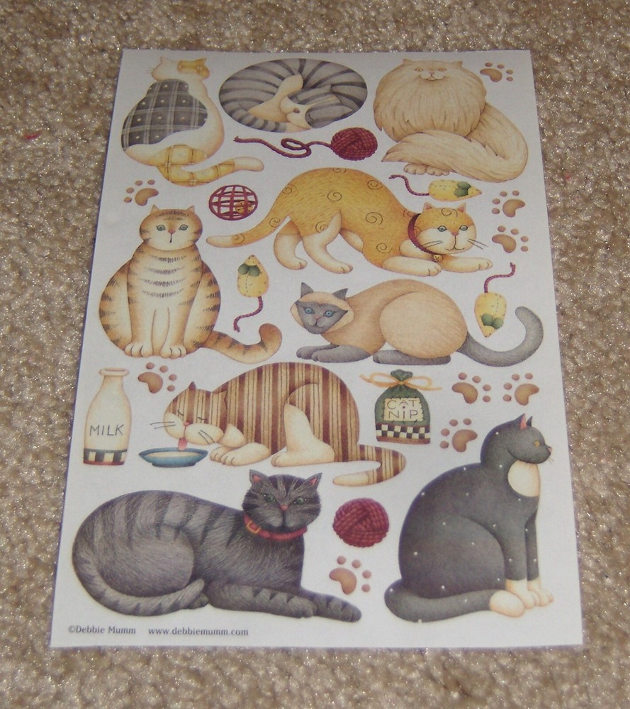 Creative Imaginations Sticker Sheet ~ by Debbie Mumm…..Pets, Cats, Felines…