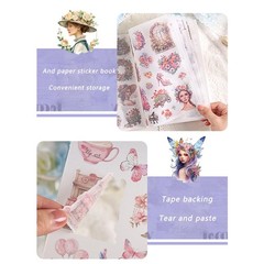 Washi Stickers for Scrapbook, 24 Sheets Goth Sticker for Journaling, Dark Aesth