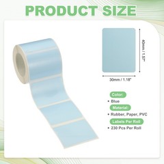 460 Pcs Thermal Sticker Paper, 1.6×1.2″ Square Thermal Printer Label, Blue