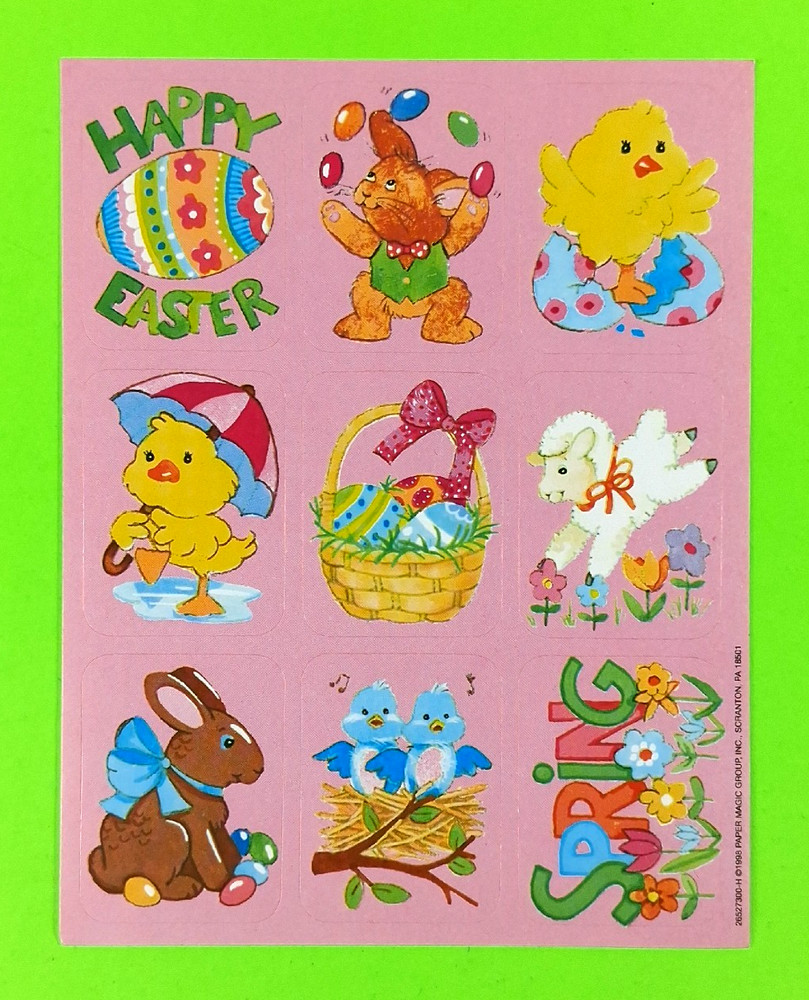 Vintage Eureka Easter Squares Sticker Sheet