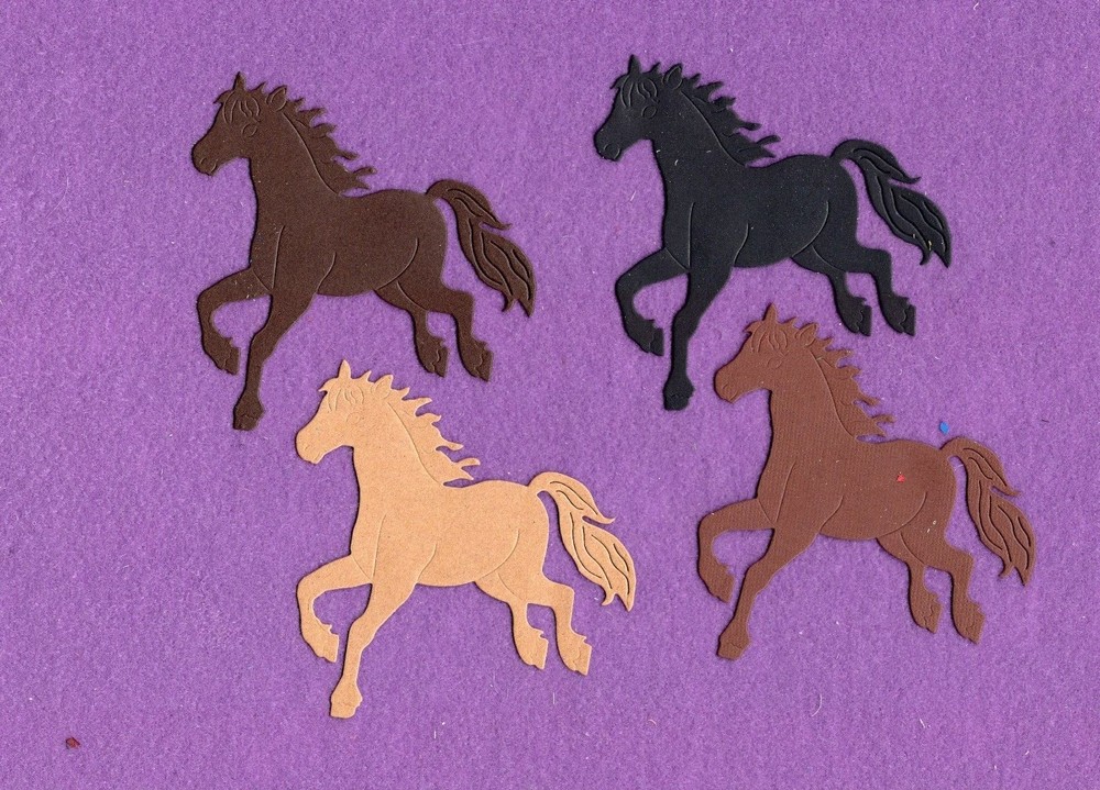 HORSE RUNNING # 2 die cuts scrapbook cards