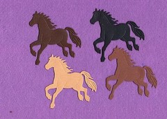 HORSE RUNNING # 2 die cuts scrapbook cards