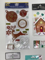 Christmas Scrapbooking Sticker Lot Bling 12 Packs Dimensional Designer Boutique