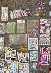 Large Lot of Pop Up Stickers, Rubbing, Flat, Diecuts, Scrapbooking Variety
