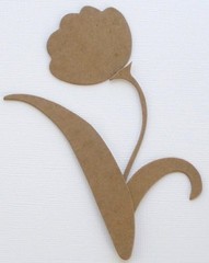 {3} TULiP FLOWER – Bare Unfinished Chipboard Die Cuts – 4 1/2″