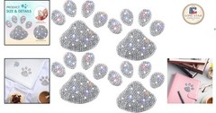 Stylish 4-Pack Paw Print Rhinestone Decals – Waterproof for -Round Use
