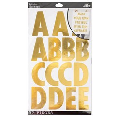 Sticko XL Gold Alphabet Stickers – 3 Pack – Extra Large Letters – Scrapbooking C
