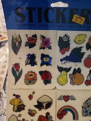 NEW Stickers Prism BJ Sticker Sheet Vintage 80s Holographic Mushrooms fruit