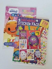 3 Books Funny Faces Sticker Fun Monsters Crazy Spooky DISNEY EMOJI BENDON