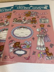Vintage Frances Meyer Baby Stickers Jumbo Girls 8 1/2 x 11 Scrapbook USA Lot 2