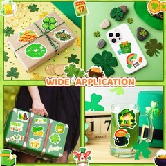 300 Pcs St. Patrick’s Day Shamrock Stickers, Vinyl Waterproof Irish Stickers …