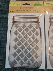 Lot 2 Crafter’s Square Glass Stickers Jar Silver Diamonds 45 Piece New Trim Band