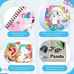Colorful 3PCS Sticker Paint Books: Unleash Creativity with Unicorns & Mermaids