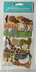 Jolee’s Boutique Safari Animals Stickers EK Success 4PC Dimensional Scrapbook