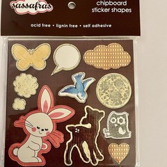 Sassafras (5) Dbl Side Paper, 1 Alpha, 1 Felties, 1 Chipboard Sticker Shapes