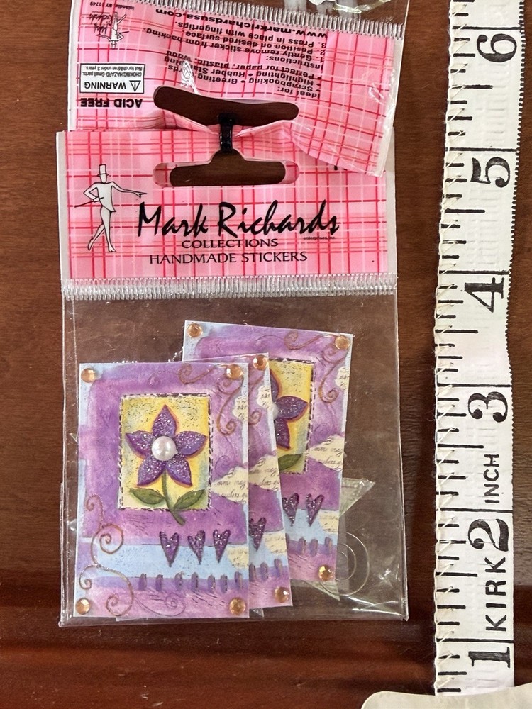 Mark Richards Handmade Flower Stickers, Purple Yellow Green, Flowers & Plants