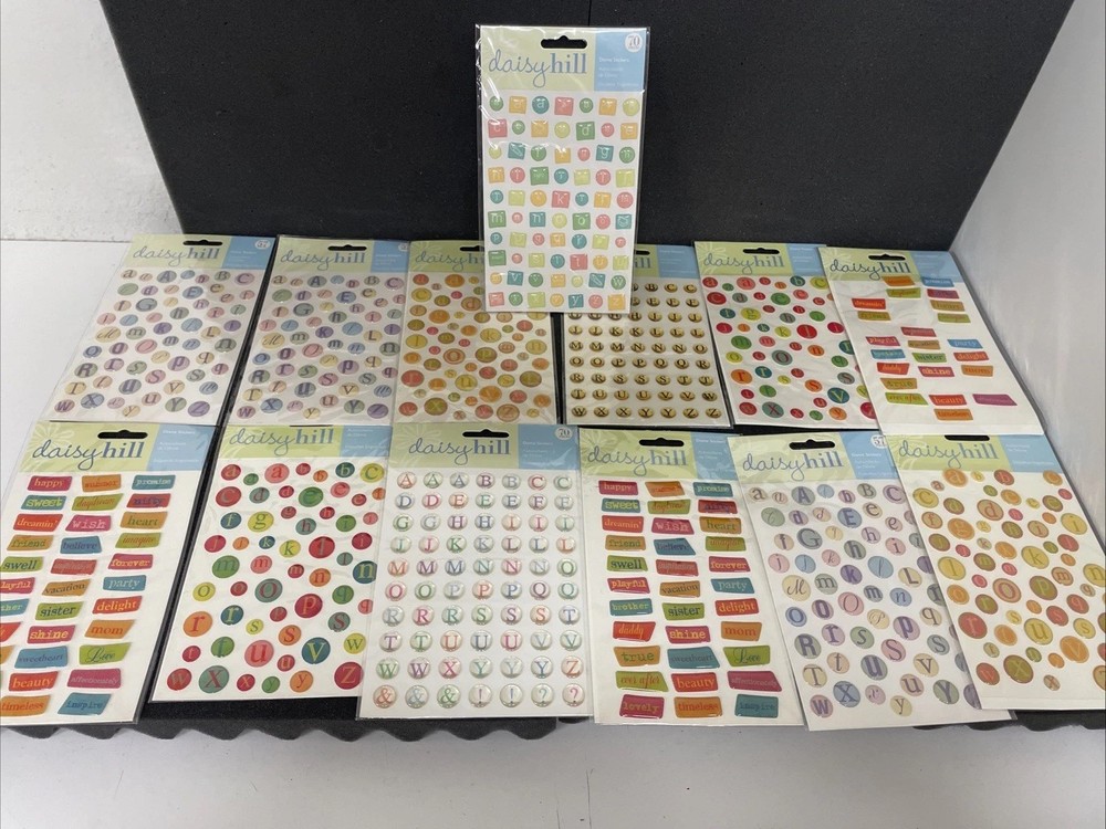 Daisy Hill Alphabet Dome Stickers Lot Of 13 Packages NEW