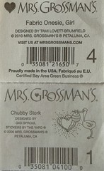 GIRL FABRIC OUTFIT & CHUBBY STORK Stickers(4pc)Mrs. Grossman’s•Baby•Card Making•